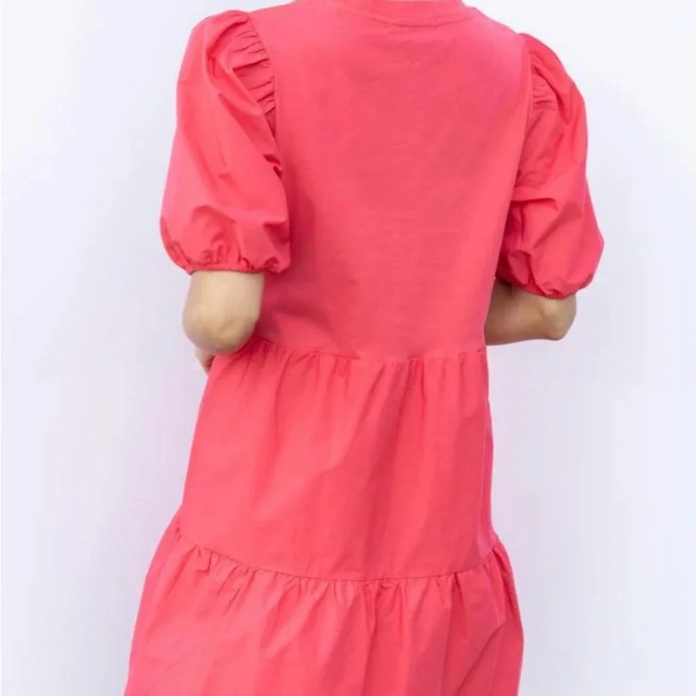 Sanctuary Pink Ruffled Tiered Poplin Sundress Womens Size L